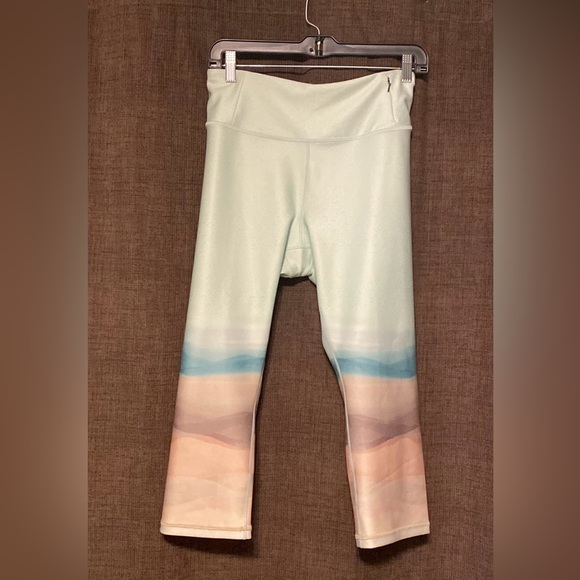 CALIA by Claire Underwood Landscape Mint Green Workout Capri size XL - Picture 1 of 8